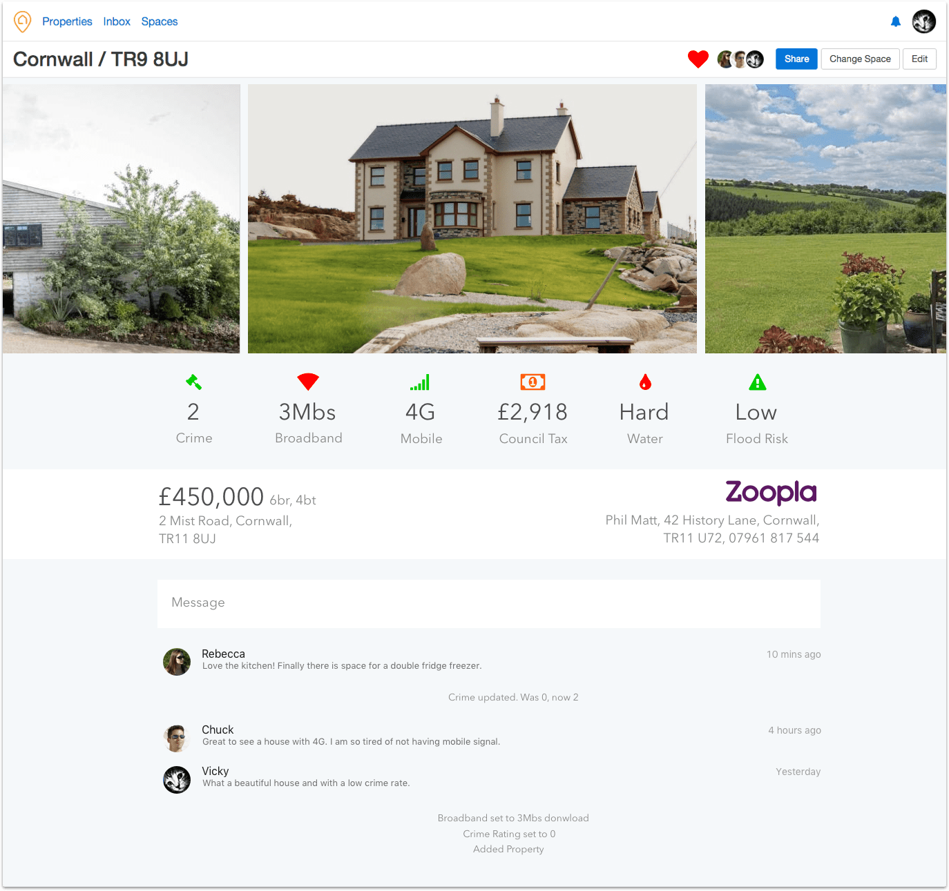Screenshot of Smart Pickings App Property