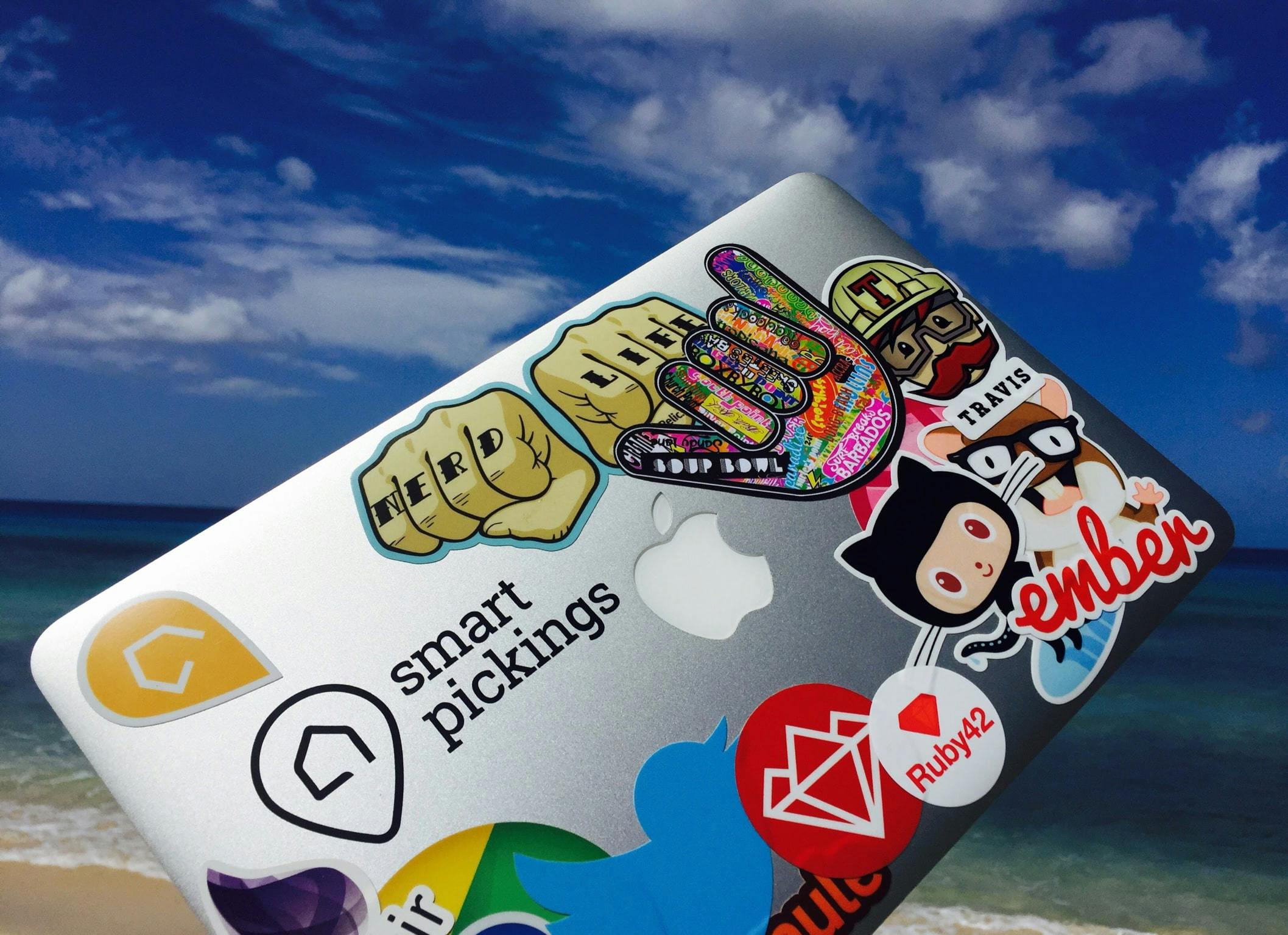 Macbook Air with Smart Pickings Sticker