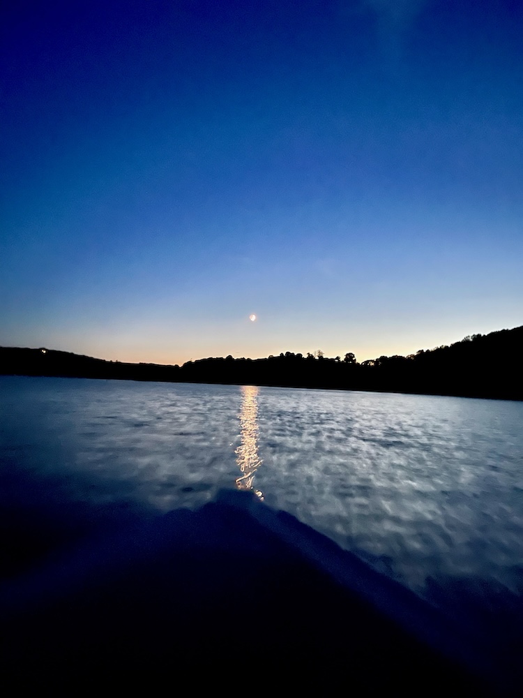 Midnight sail, Devon, UK